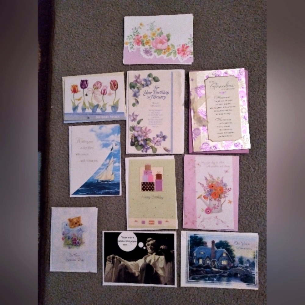 Lot of (10) birthday cards